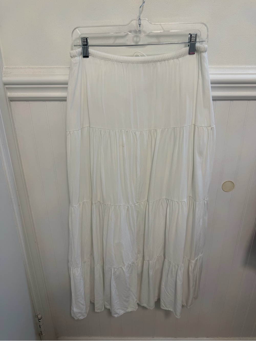 Brandy Melville White Tiered Maxi Skirt with Drawstring Waist - Picture 4 of 5